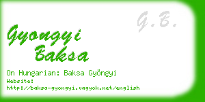 gyongyi baksa business card