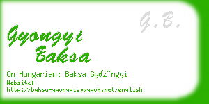 gyongyi baksa business card